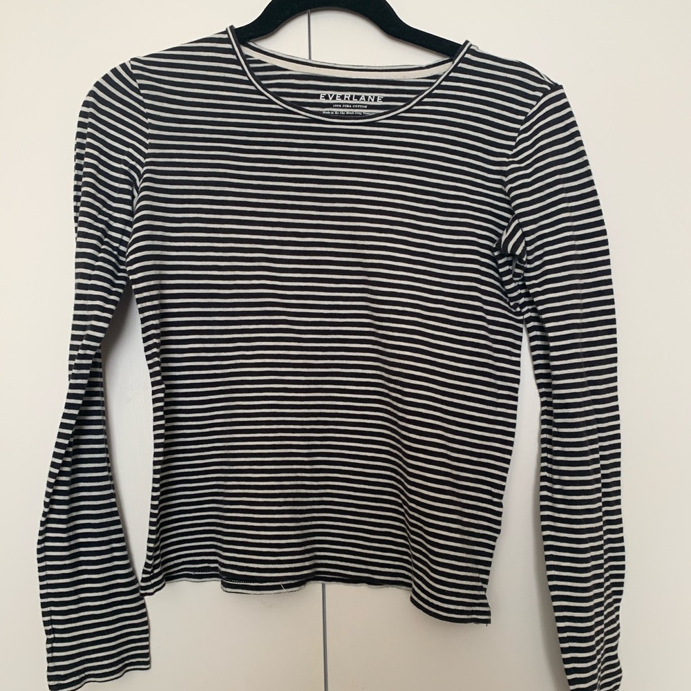 Everlane striped long sleeve Pima cotton tee, XS